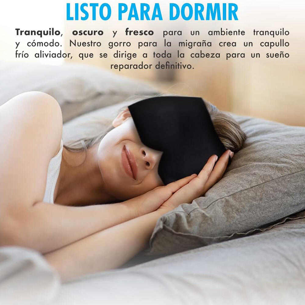 Gorro de gel para alivio de dolor de cabeza y migraña