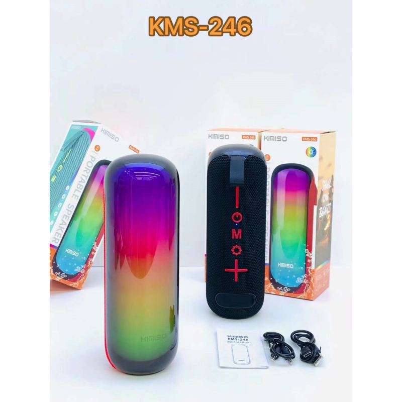 Altavoz Bluetooth Portátil KIMISO KMS-246 con Sonido Potente y Diseño Compacto