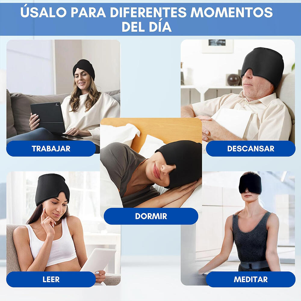 Gorro de gel para alivio de dolor de cabeza y migraña